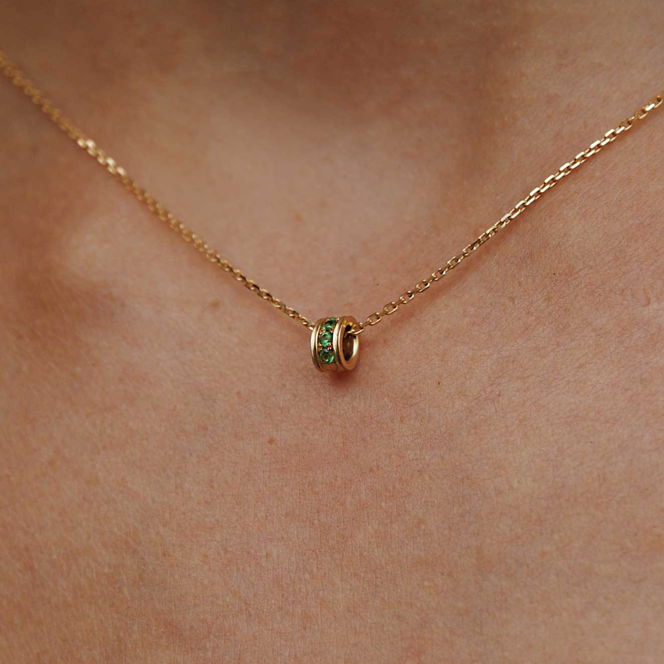 Collier “Gramme”, Or Jaune, Tsavorite