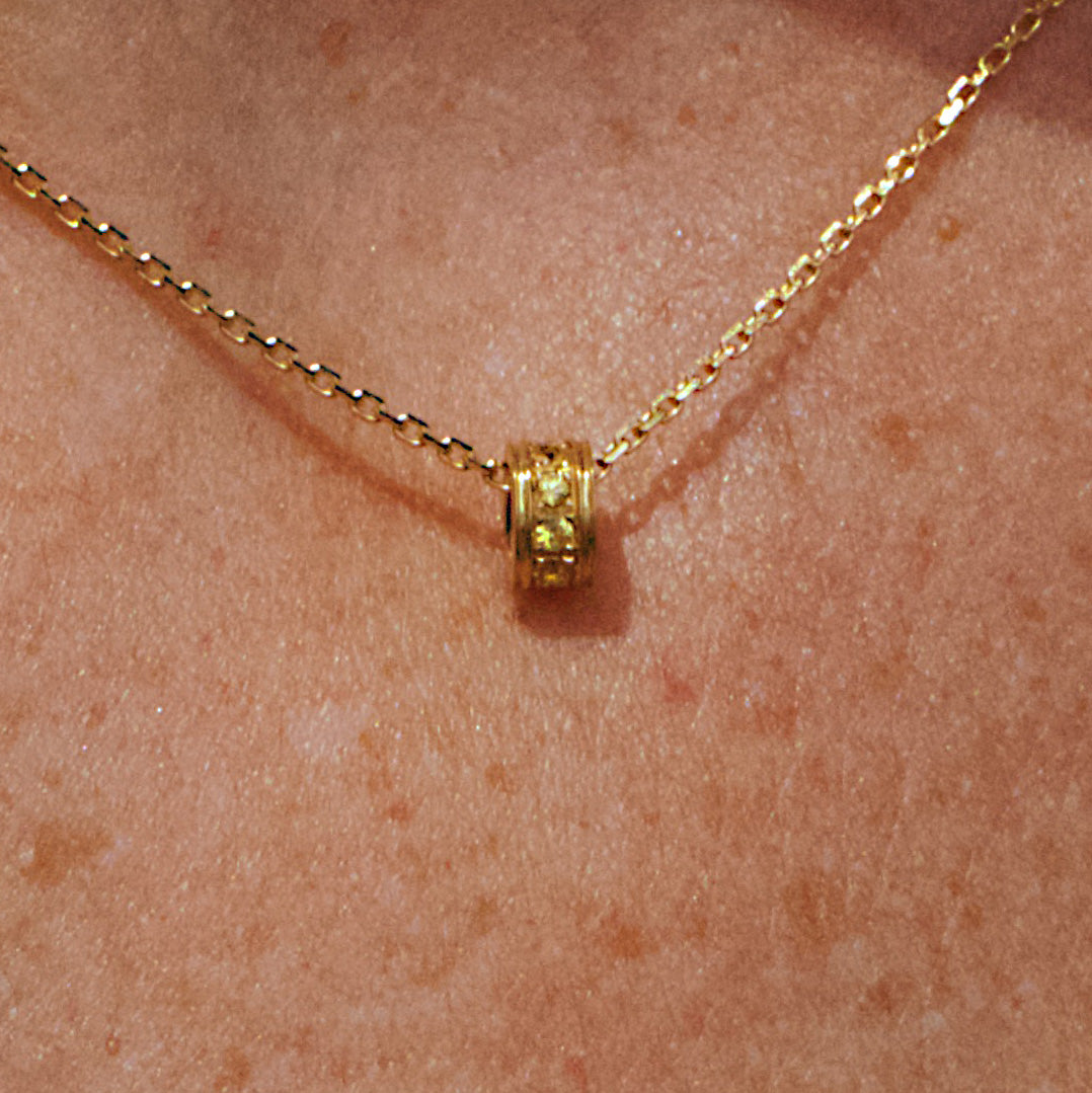 Collier “Gramme”, Or Jaune, Saphir Jaune