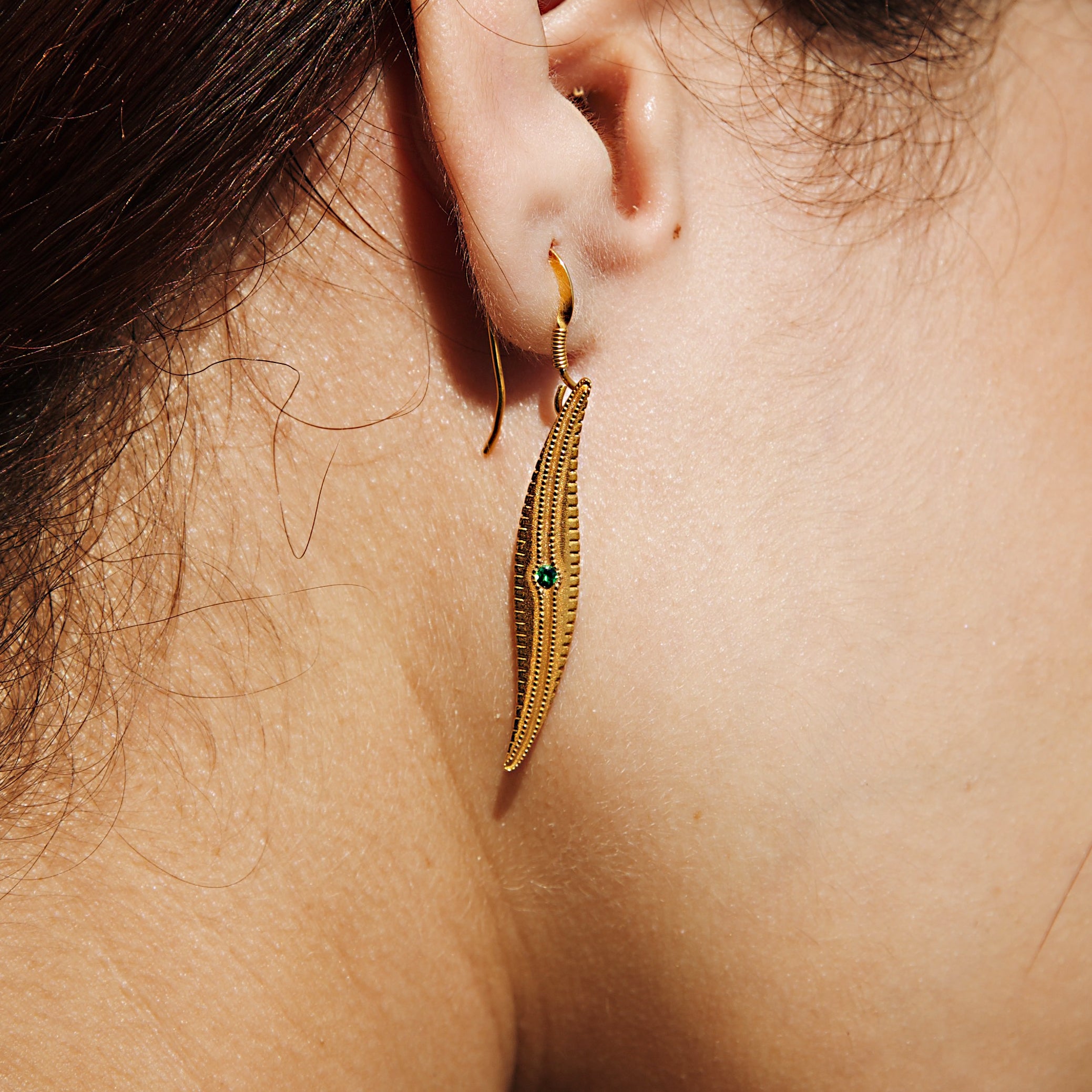Boucles “Littoral”, Argent Plaqué Or