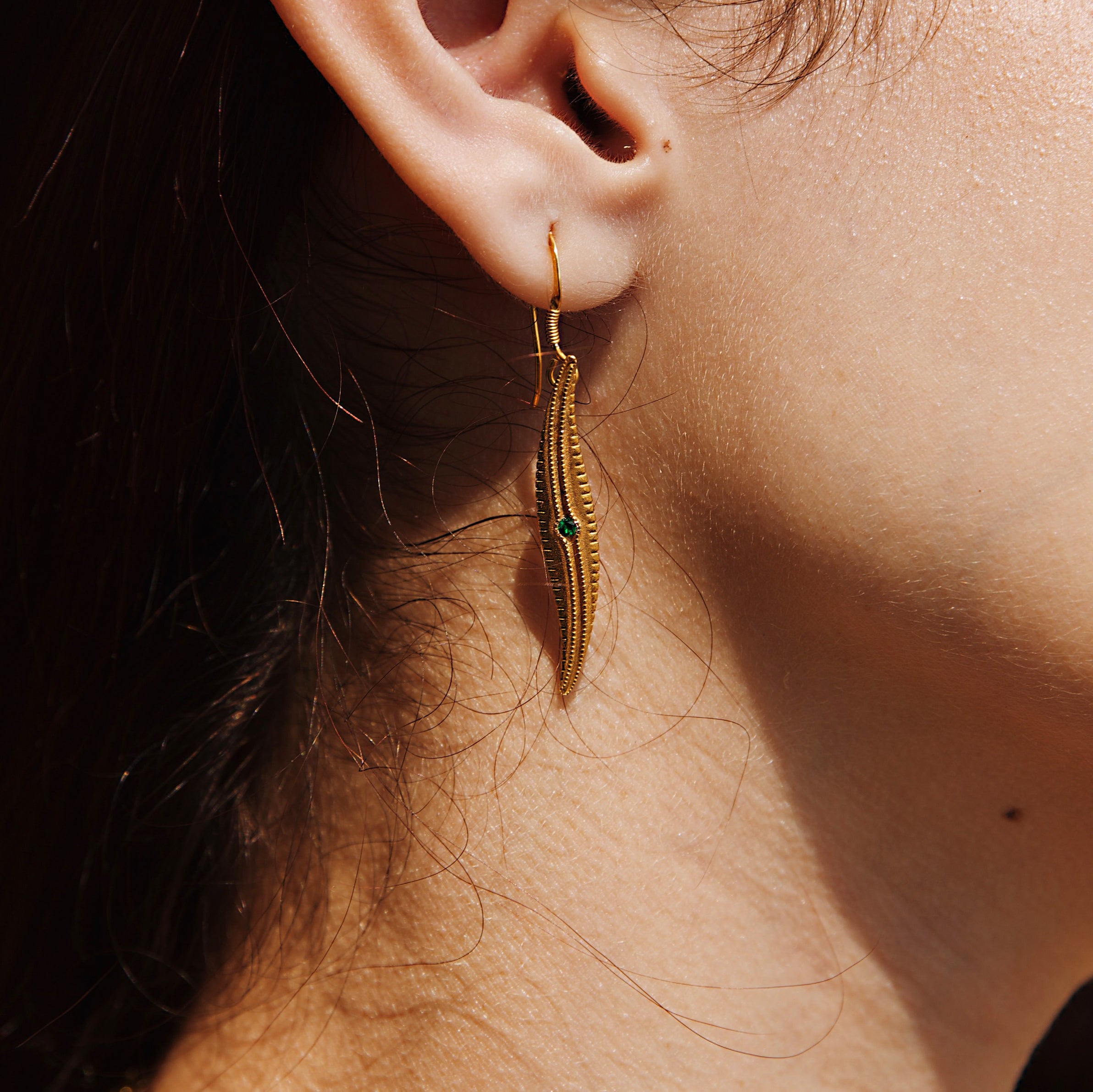 Boucles “Littoral”, Argent Plaqué Or