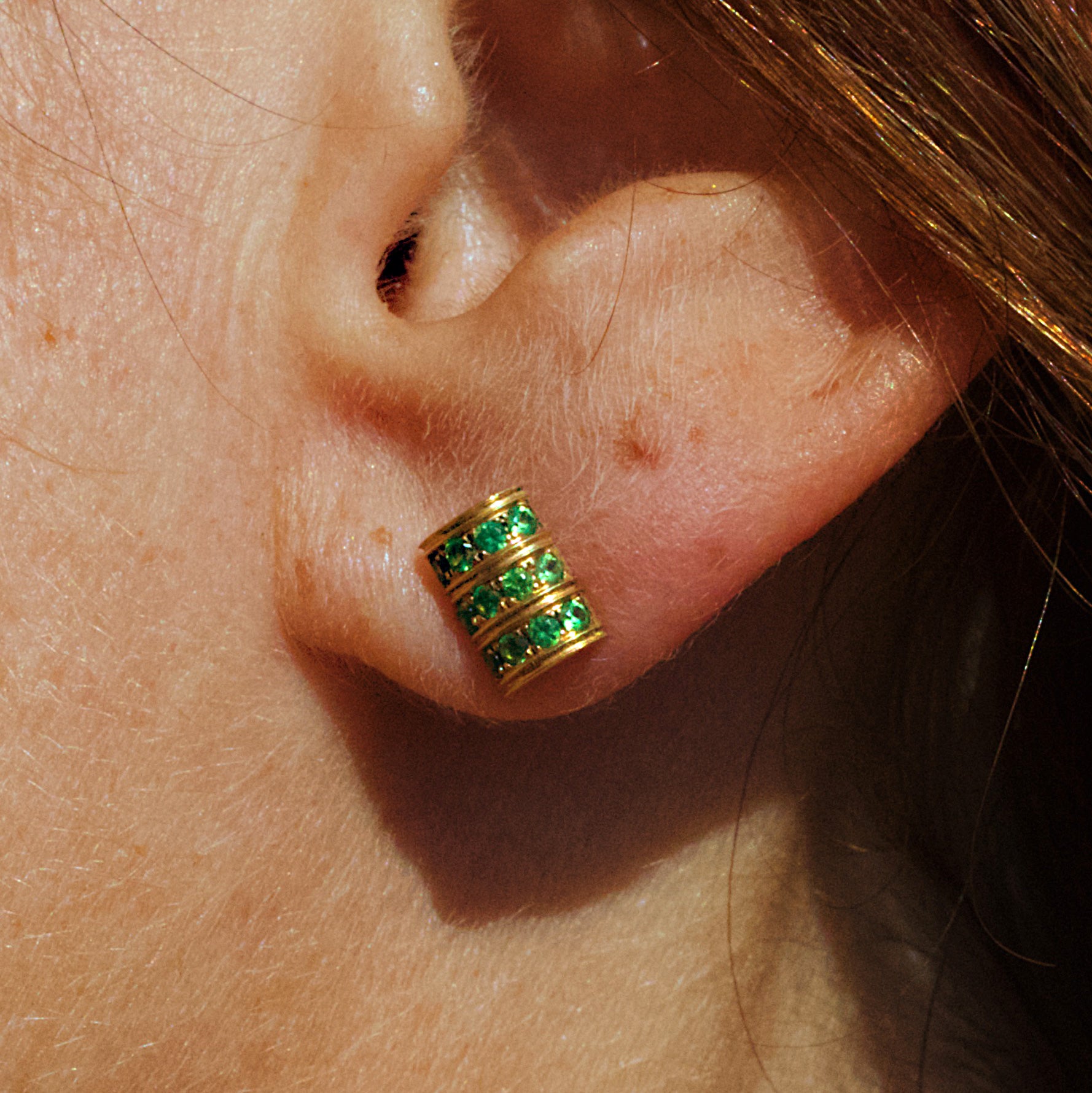 Boucles “3 Grammes”, Or Jaune, Tsavorite