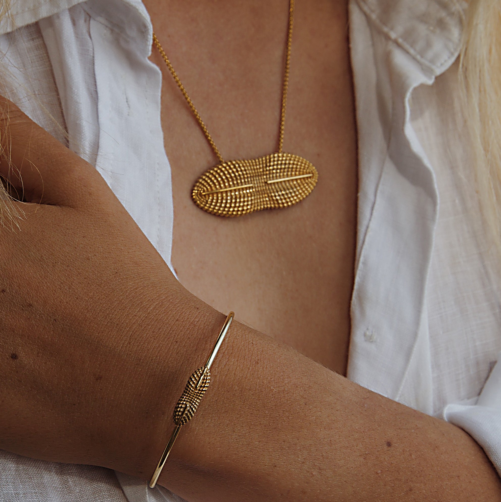 Diploneis necklace, 24 kt Gold Plated