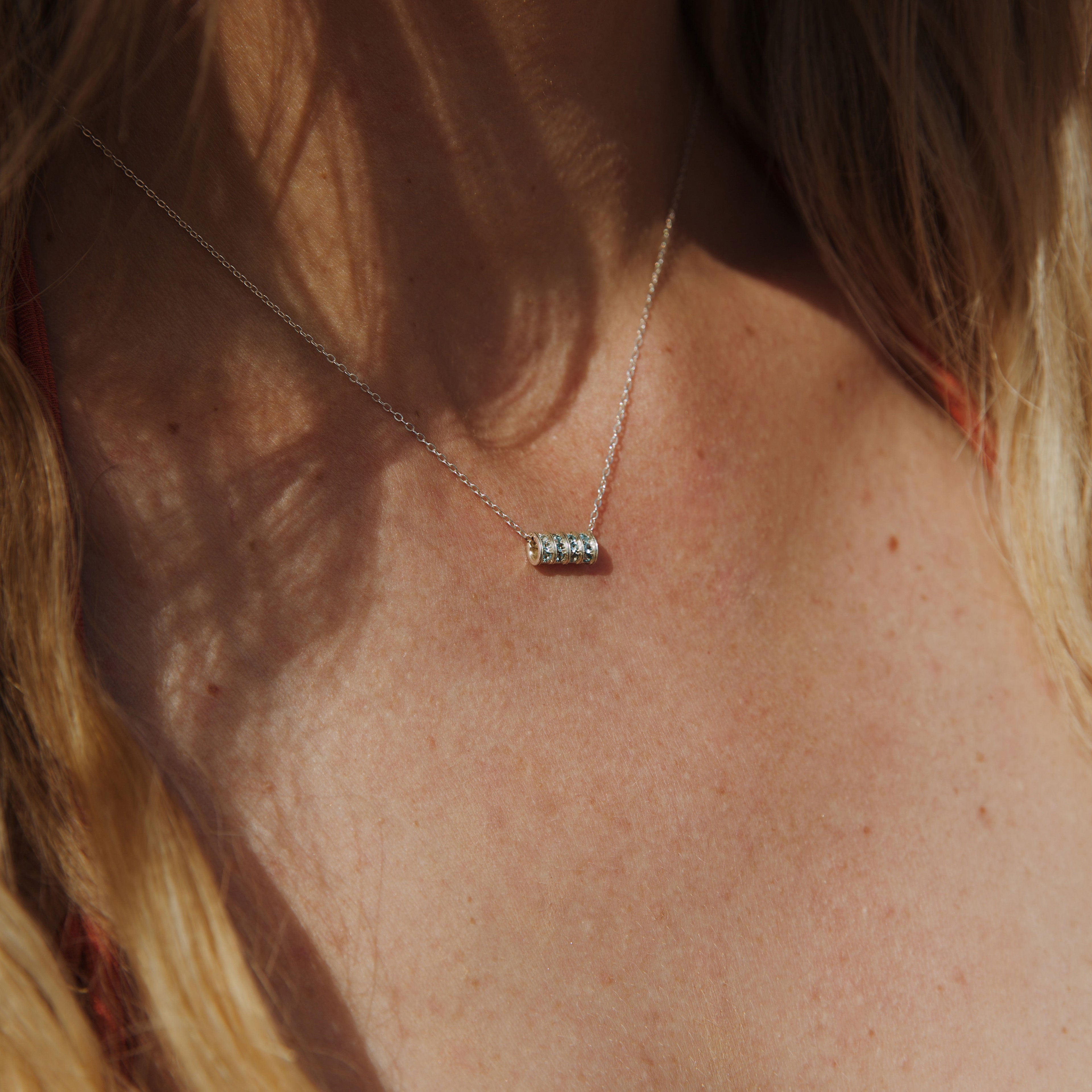 Collier “4 Grammes”, Or Blanc, Topaze