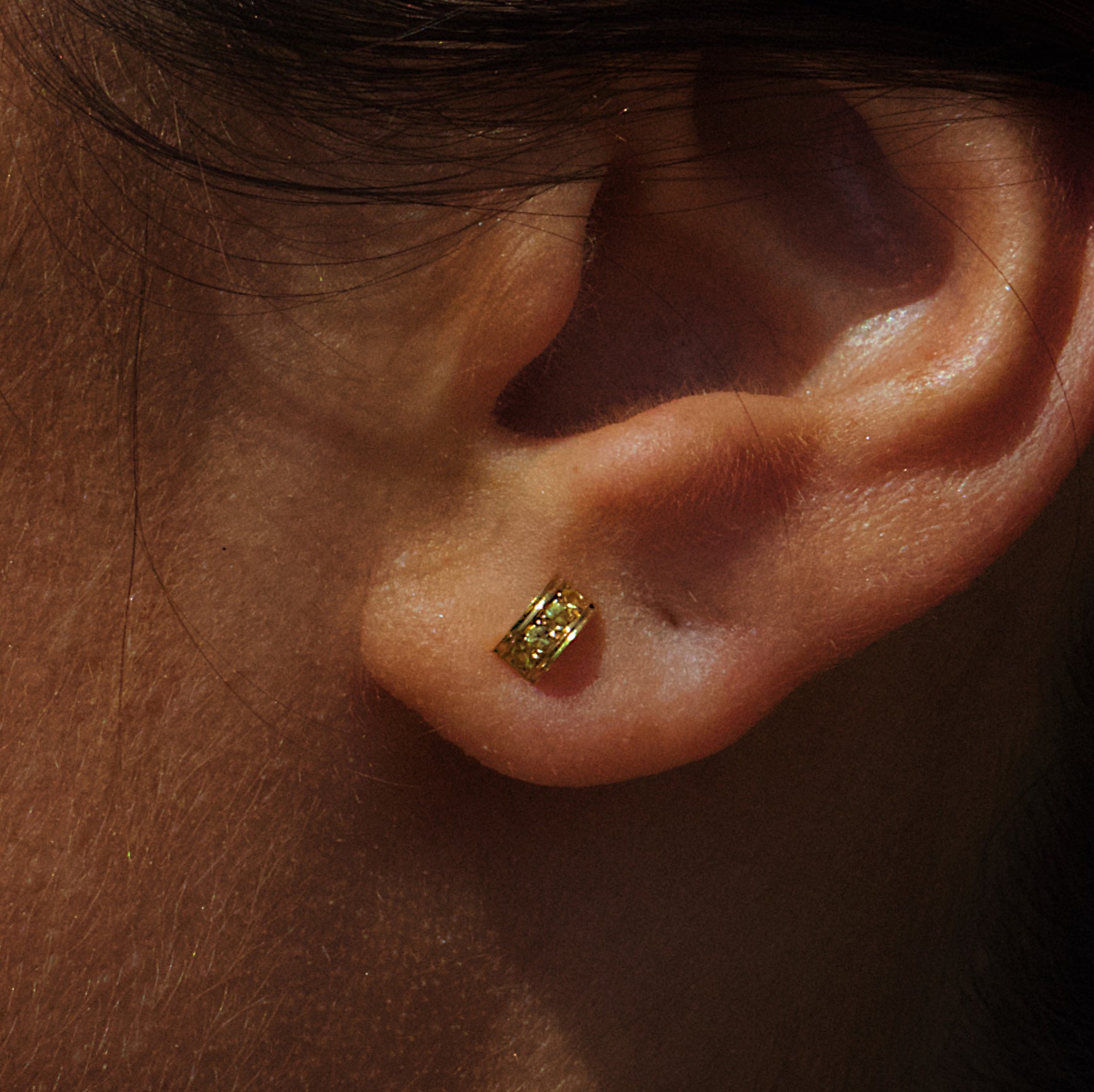Boucles “Gramme”, Or Jaune, Saphir Jaune