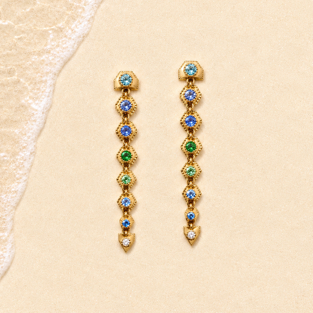 Boucles Stellaires n°8, Or, bleu-vert