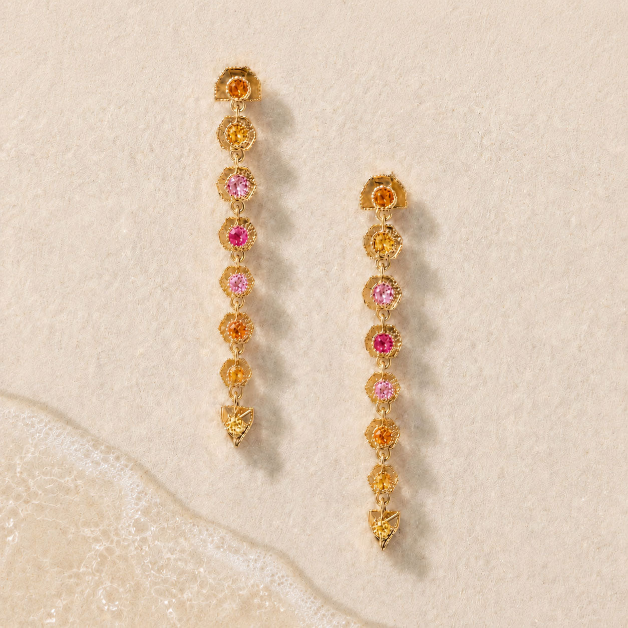 Boucles Stellaires n°8, Or, rose-orange-jaune