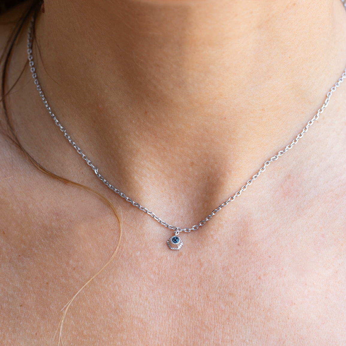 Collier Stellaire, Argent, Aigue-Marine