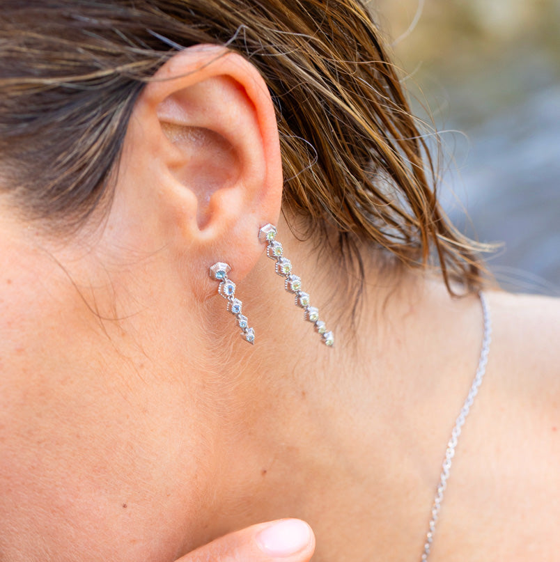 Boucles Stellaires n°8, Argent, Péridots