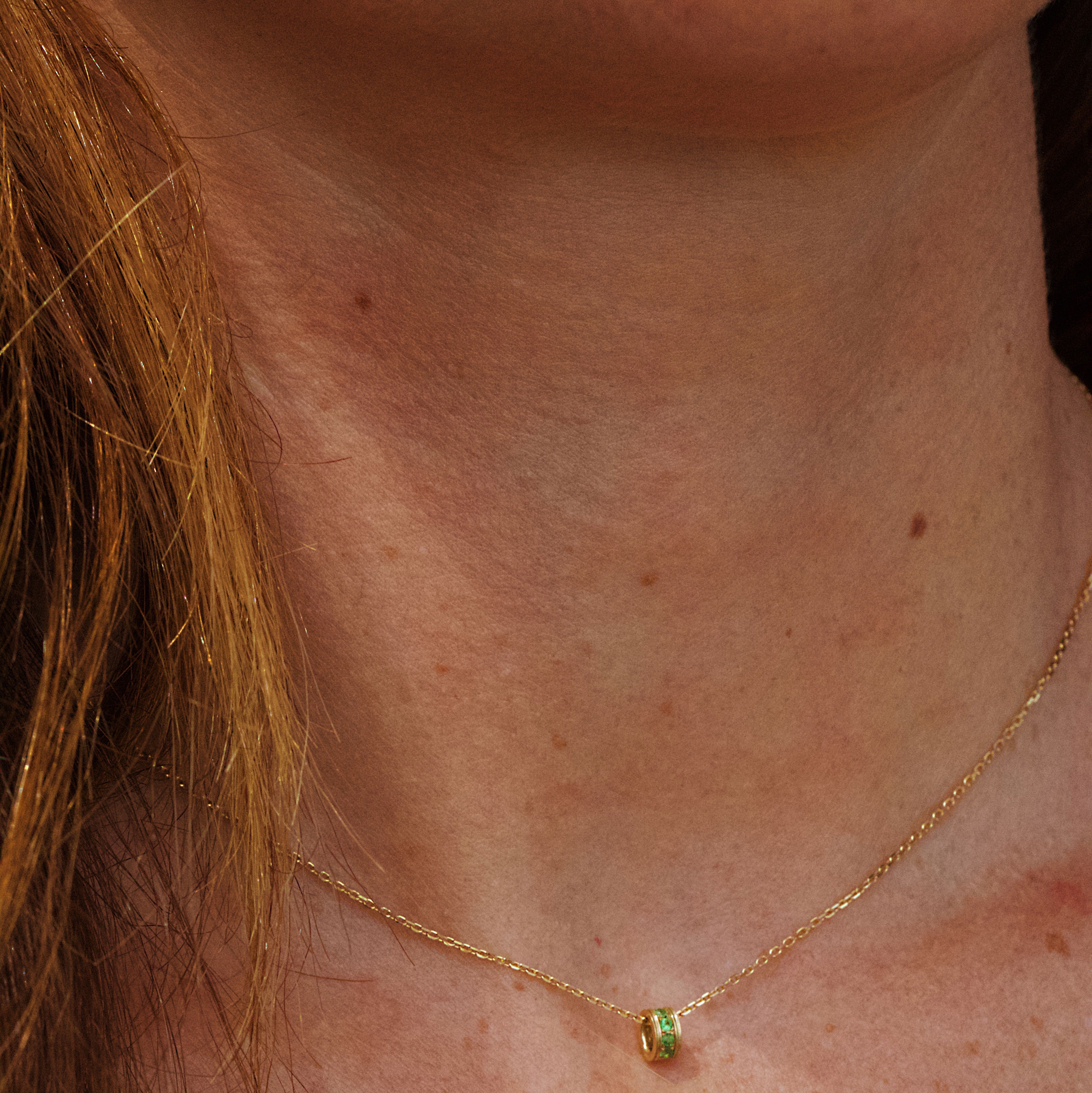 The “Gram” necklace, Yellow gold, Tsavorite