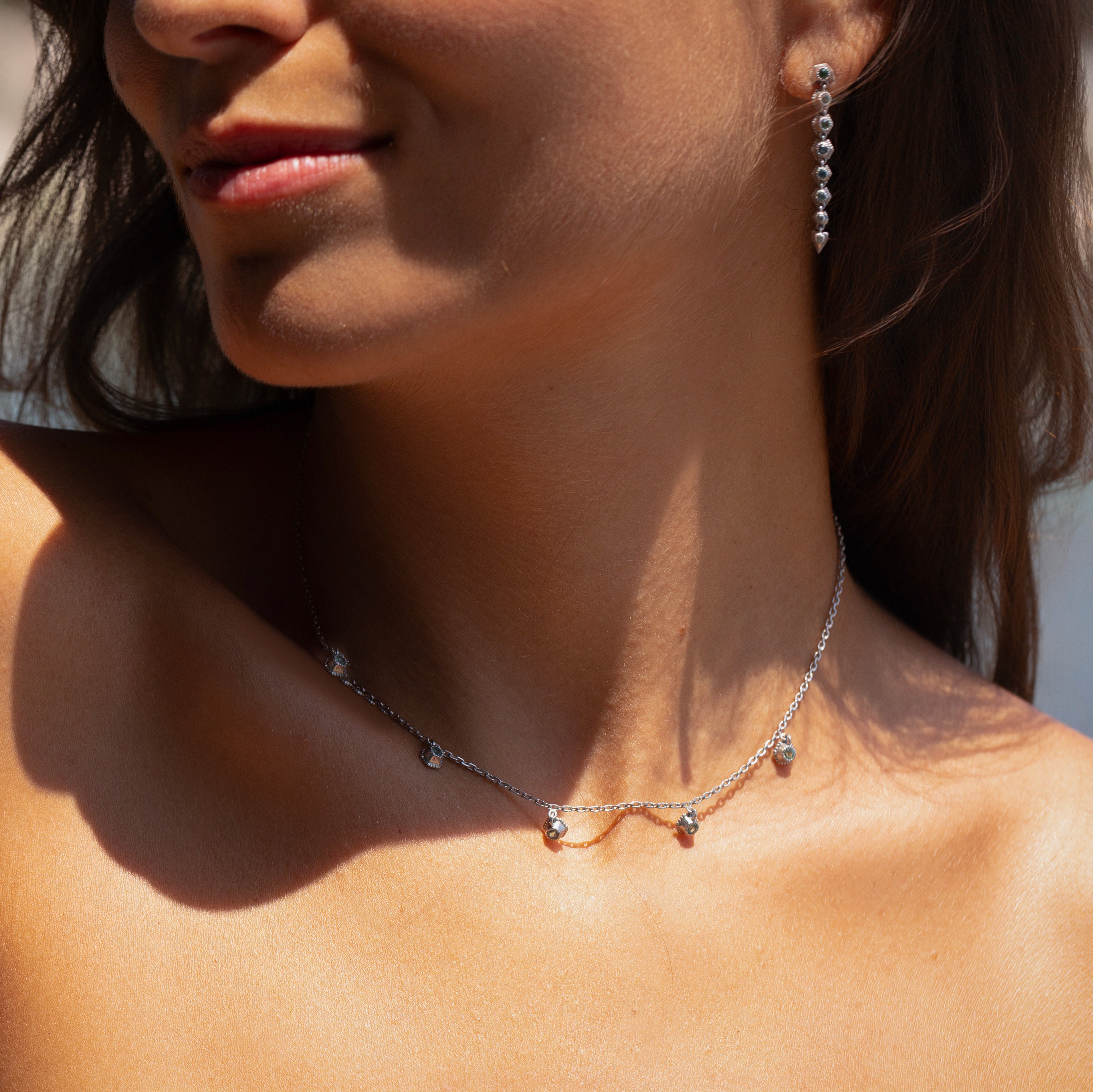 Collier Stellaire n°5, Argent, Aigues-Marines