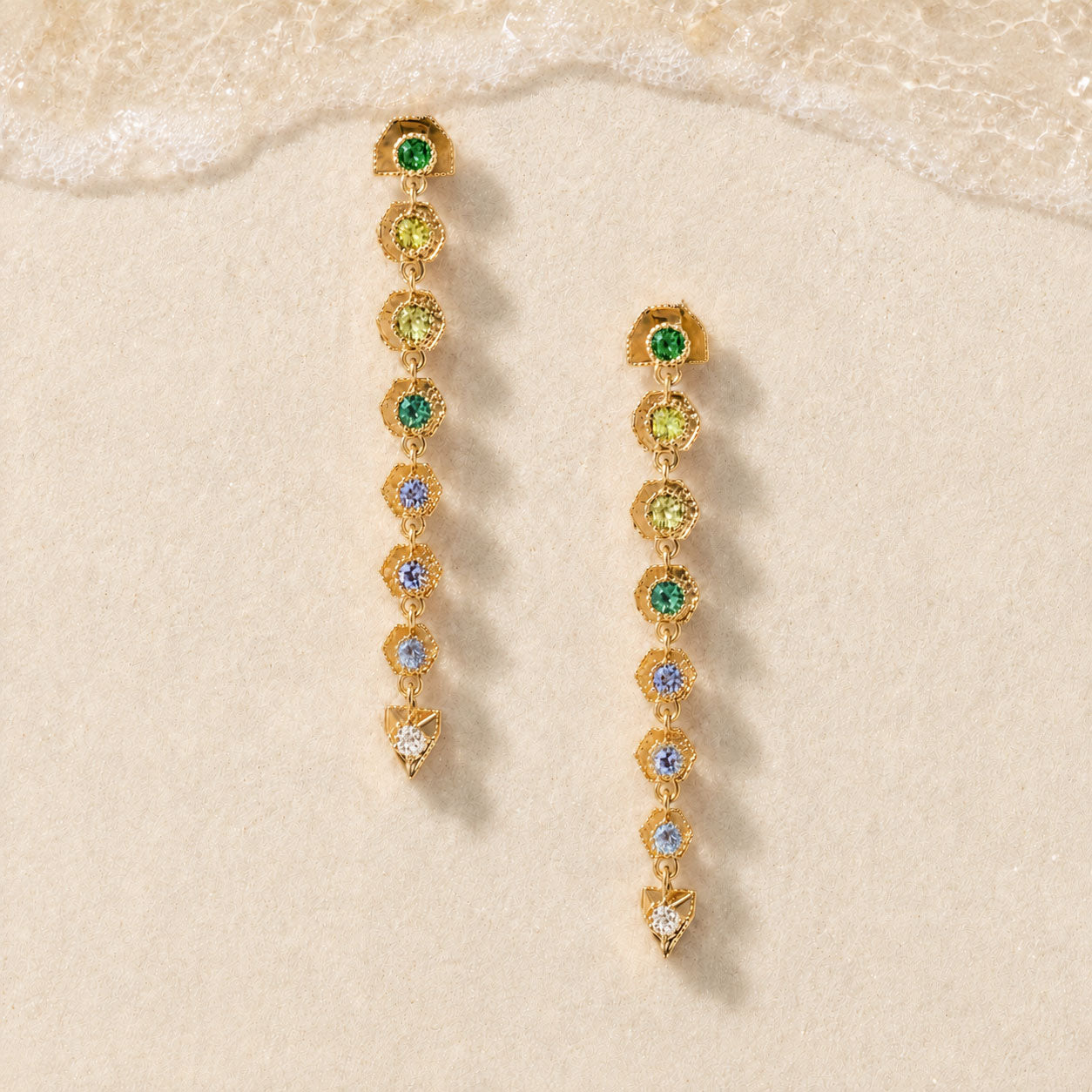 Boucles Stellaires n°8, Or, bleu-vert