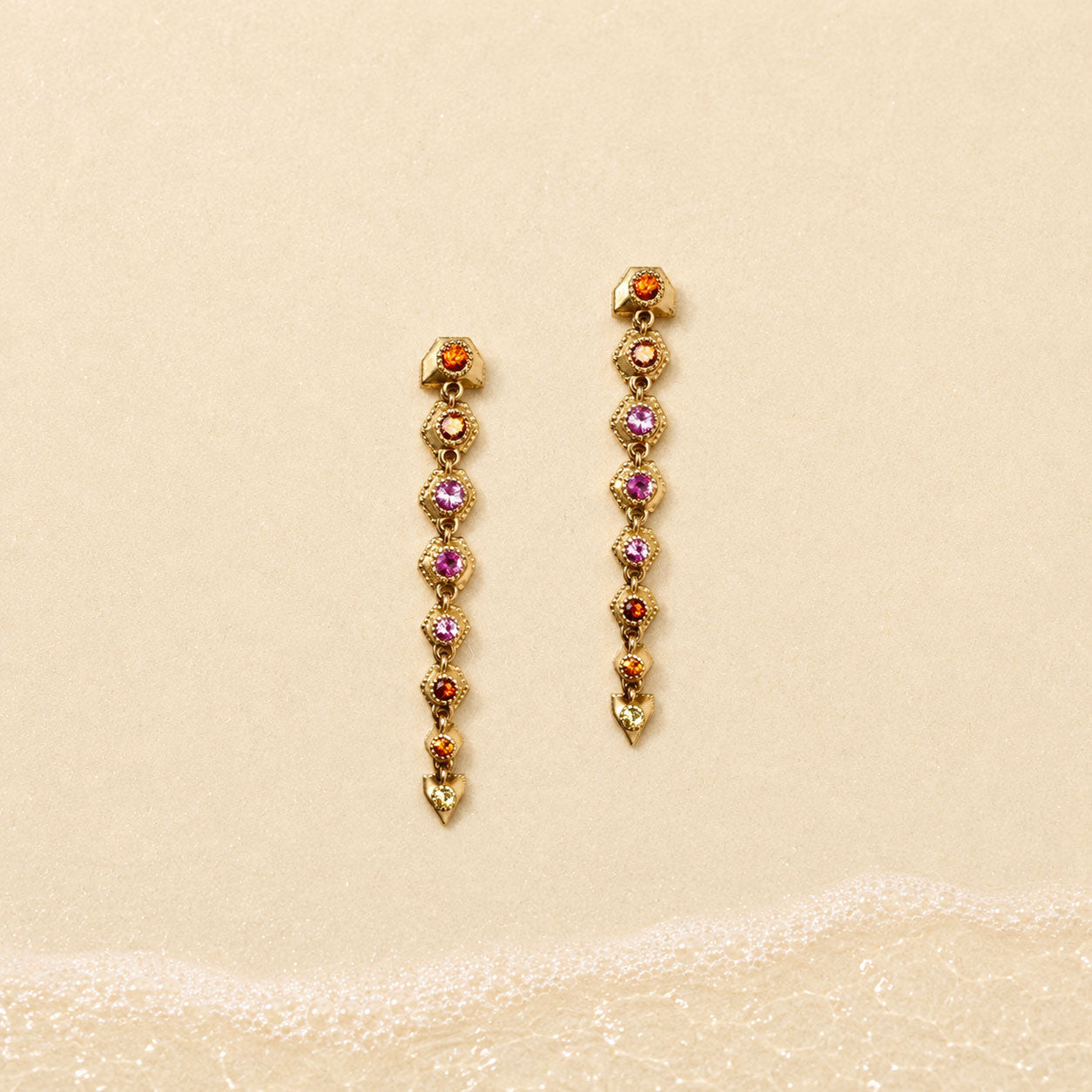 Boucles Stellaires n°8, Or, rose-orange-jaune