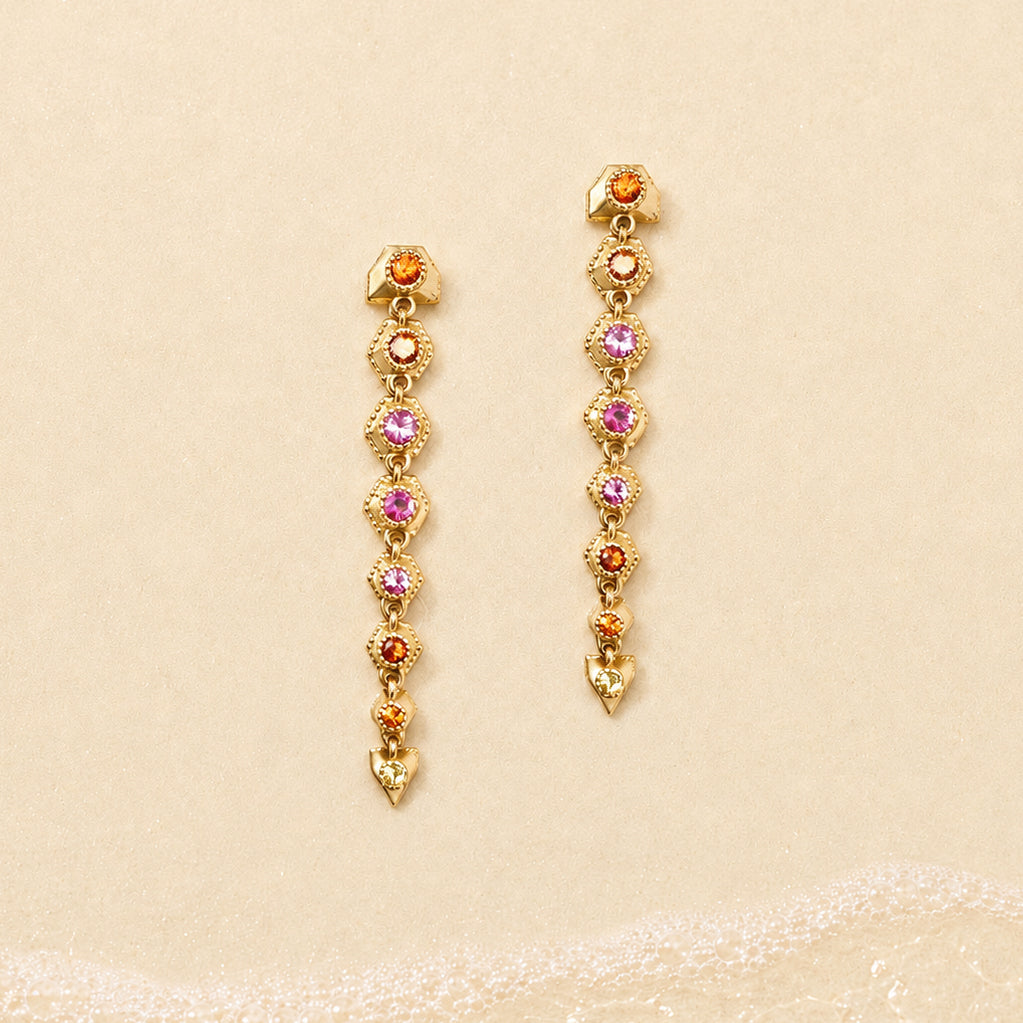 Boucles Stellaires n°8, Or, rose-orange-jaune
