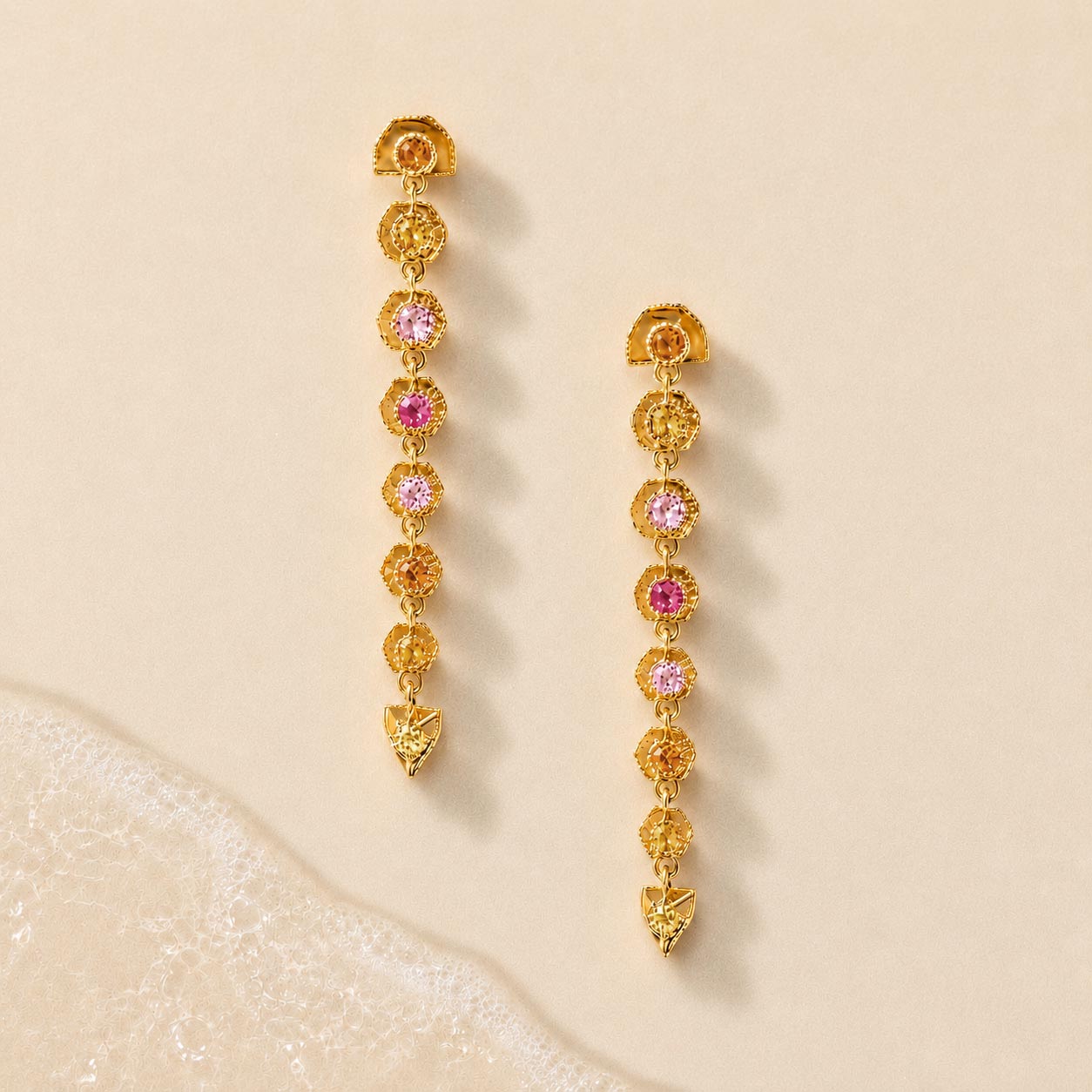 Boucles Stellaires n°8, Or, rose-orange-jaune