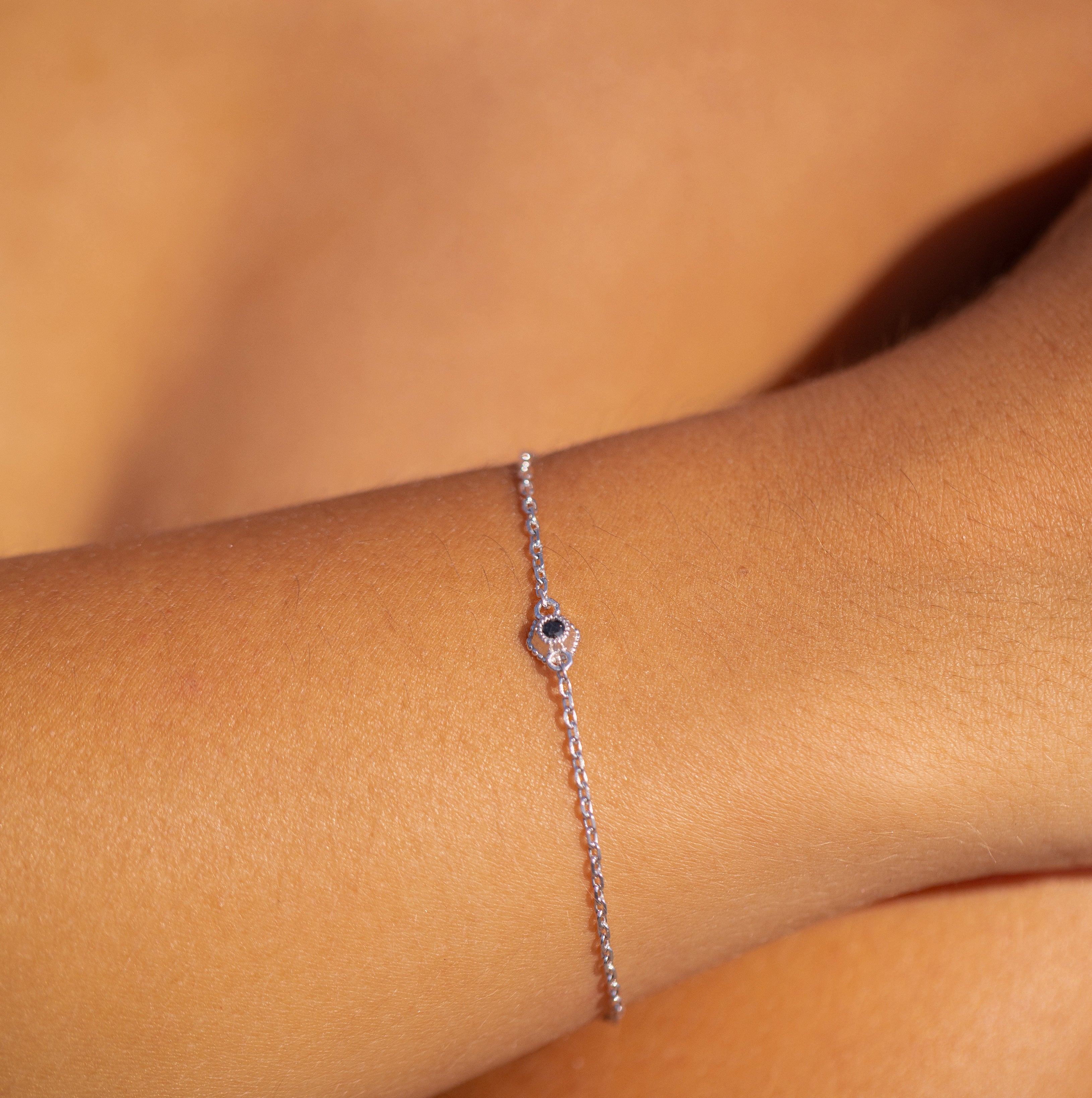 Bracelet Stellaire, Argent, Diamant noir
