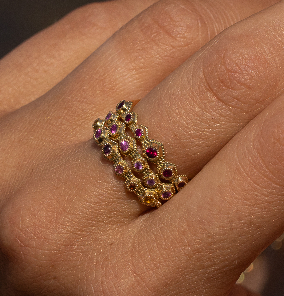Bague Stellaire, Or, Rubis
