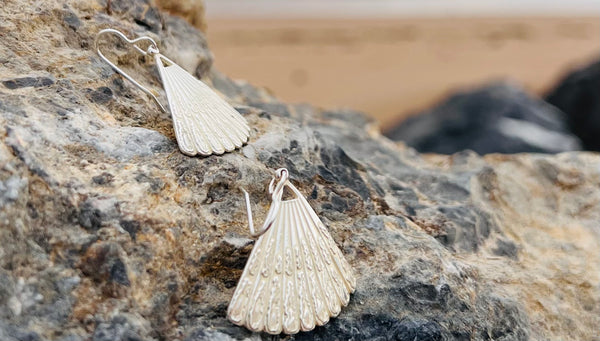 Licmophora earrings, solid sterling silver