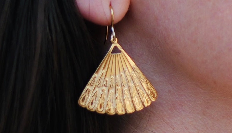 Licmophora earrings, 24 kt Gold Plated